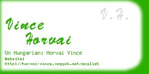 vince horvai business card